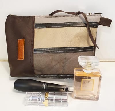 Toetie & Zo Handgemaakte Leren Toilettas Bruin, beautycase, make-uptasje