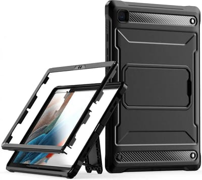 Hoes met Ingebouwde Screen Protector Geschikt voor Samsung Galaxy Tab A8 | Full Protect Cover met Standaard | Beschermhoes Tegen Vallen | Extreme Bescherming | Zwart