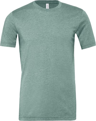 Bella+Canvas Unisex Heather CVC Short Sleeve Tee CV3001CVC - Heather Dusty Blue - S