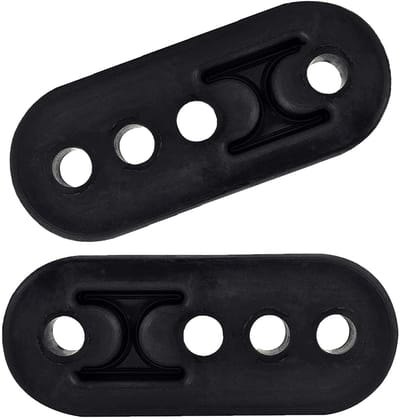 Allecto - Universele Uitlaat Hanger - Schokabsorberend - Zwart - Rubber Uitlaat Beugel - Perfect voor Auto's - 11mm 4 Gat
