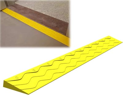 Drempelhulp - Oprijplaat Scooter - Veilige Doorgang - Antislip Oppervlak - 100x13x6 cm - Geel