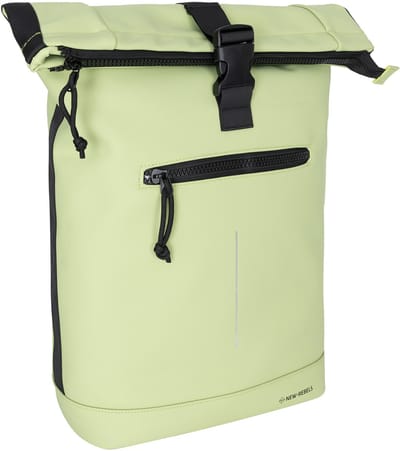 New Rebels Mart New York Matt Green 21L Rolltop Rugtas – Waterafstotend – Geschikt voor 15.6” Laptop