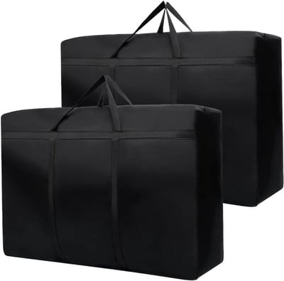 Grote Opbergzakken met Ritsen, 80 x 46 x 24 cm, Ideaal voor Dekbedden, Kleding en Verhuizing