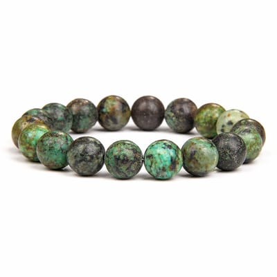 Bixorp Gems Afrikaanse Turkoois Edelstenen Armband 10mm kralen - Gepolijste Edelsteen Kralenarmband - 18cm