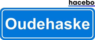 Hacebo - Plaatsnaam Sticker - 29x10 CM - Oudehaske sticker - Verkeersborden sticker - grappige cadeaus - Oudehaske