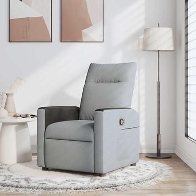 Relaxstoel - Comfortabele stoel - Ontspannen lezen - Handmatige ligfunctie - 69 x 86 x 100 cm - Lichtgrijs