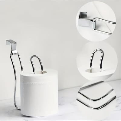 Ruimtebesparende Metalen Toiletrolhouder - Eenvoudige Installatie, Organizer voor Boven de Tank voor Rollen & Handdoeken, Stijlvolle Badkamer Opbergoplossing, Utility Haken