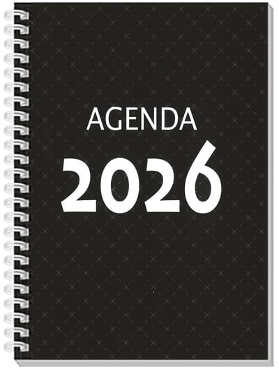 MGPcards - Agenda A5 2026 - Ringband - Spiraal - Flexibele kaft - Weekoverzicht - Zwart - 15 x 21 cm