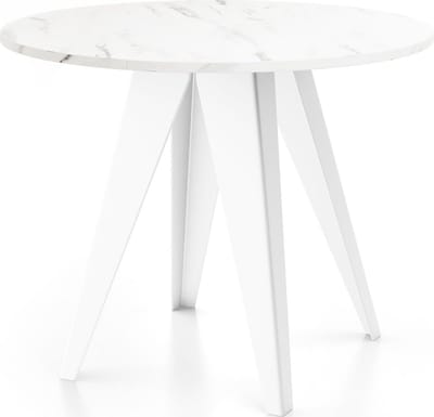 Eettafel Glory - Ronde tafel - Gezellig dineren - Uittrekbaar design - 90 tot 130 cm - Marmer wit