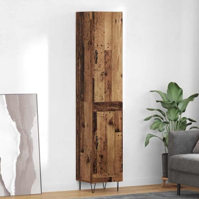 vidaXL Highboard Oud Hout 34,5 x 34 x 90 cm Bewerkt hout
