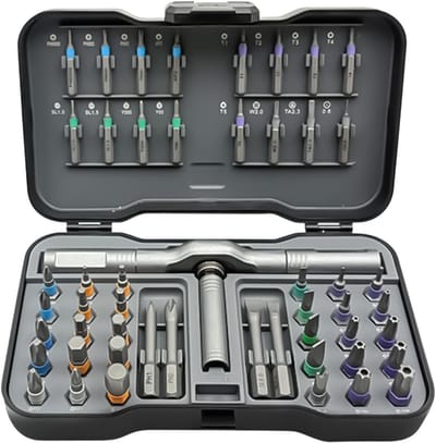 Schroevendraaierset - Ratelset - Huishoudelijke reparaties - 50-in-1 magnetisch - Standaard - Grijs