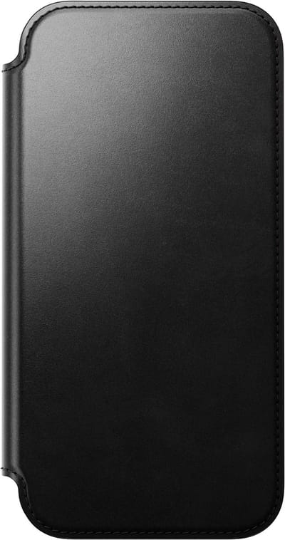 Nomad Horween Lederen Folio iPhone 17 Pro Max – Gerecyclede Aluminium Knoppen – Camera Bedieningsknop – Horween Leer van Topkwaliteit - Zwart