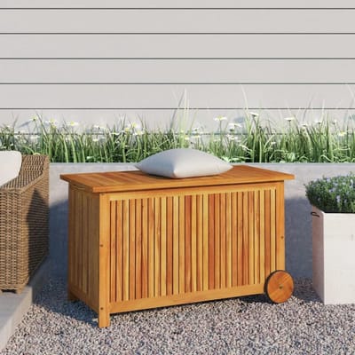 Tuinopbergdoos - Opbergkist Buiten - Tuinspullen Opbergen - Massief Acaciahout - 90 x 50 x 58 cm - Natuurlijk Hout