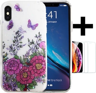 Hoesje Geschikt voor Apple iPhone XS Max silicone/TPU back cover print/iphone xs max print achterkant + gratis screenprotector (4)