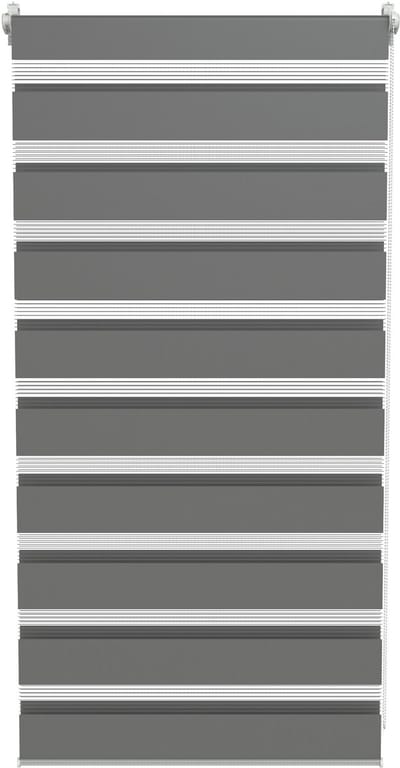 ACXIN Zebra Rollo Klemmfix - Zonder Boren - Lichtdoorlatend en Verduisterend - 80x150cm Grijs
