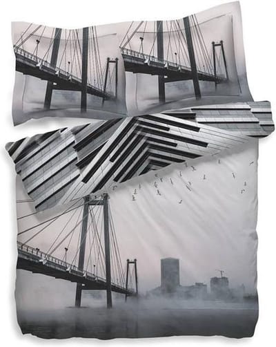 Heckettlane Dekbedovertrek - Lits-jumeaux 240x200/220cm - 2 Kussenslopen - 60x70 cm - Cloudburst Grey