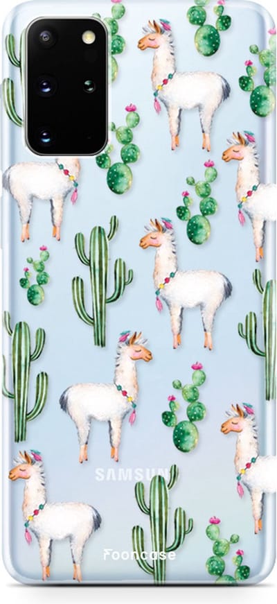 Fooncase Hoesje Geschikt voor Samsung Galaxy S20 Plus - Shockproof Case - Back Cover / Soft Case - Alpaca / Lama