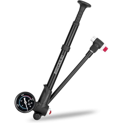 Fietsschokpomp met manometer 300PSI Hogedrukfietsbandenpomp Luchtpomp voor fiets S zwart