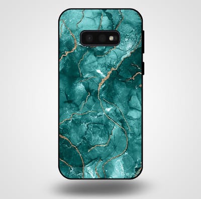 Smartphonica Telefoonhoesje voor Samsung Galaxy S10E met marmer opdruk - TPU backcover case marble design - Goud Groen geschikt voor Samsung Galaxy S10E