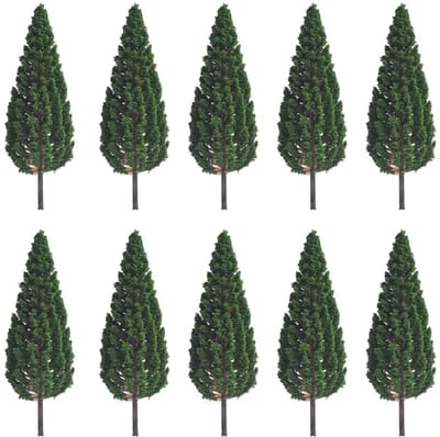 Dailygoods- Mini Bomen 10 Stuks - Model Pijnbomen - Miniatuur Bos - Spoorweg Landschap - Architectuur Bomen - Duurzaam Kunststof - Modelbomen
