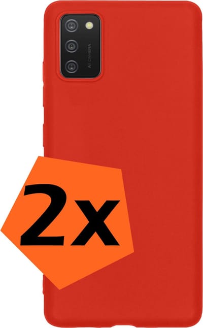 Hoes - 2 Stuks - Geschikt voor Samsung Galaxy A02s - Sterk & Shockproof - Case Siliconen - Back Cover - Telefoon Hoes - Rood