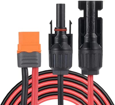 Zonnepaneel Adapterkabel - Solar Connector XT60I - Energie Opladen - 12AWG Kabel - 1 cm - Zwart