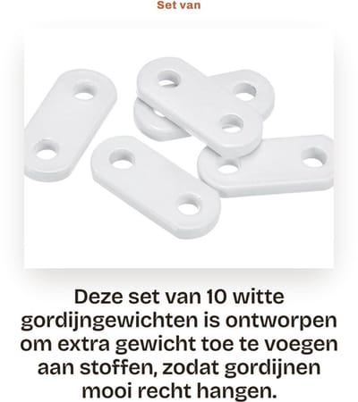 Dailygoods- Gordijngewichten 17 g - Zware Gordijngewichten - Douchegordijngewichten - 10 Stuks - Duurzaam Ijzer - Afmeting 38 x 17 x 4,5 mm - Gordijngewicht