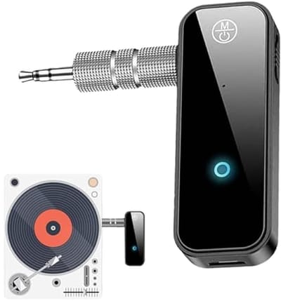 longziming - Bluetooth 5.3 AUX Adapter - Draadloze Audio Receiver Auto - Bluetooth Zender Ontvanger - Stabiele Verbinding Tot 10 Meter - Heldere Spraak Met CVC En DSP - Duurzaam Kunststof - Plug-and-Play Gemak - Universeel Voor Auto TV En PC - 1 Stuk