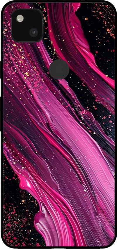 Smartphonica Telefoonhoesje voor Google Pixel 4A met marmer opdruk - TPU backcover case marble design - Paars Roze geschikt voor Google Pixel 4A