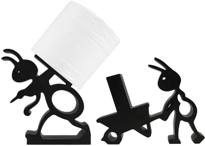 Toiletpapierhouder met 3D-print, grappige toiletpapierhouder, vrijstaand, schattige mieren, badkamerdecoratie en rolhouder, modern wc-accessoire, praktische badkamerset met sti