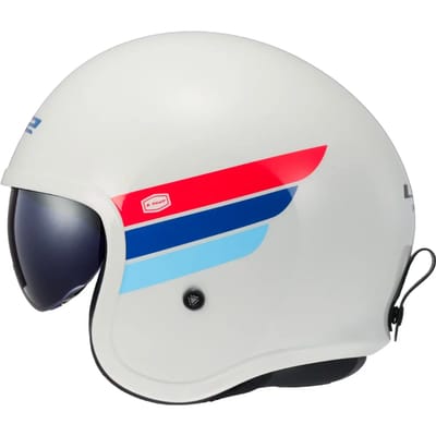 LS2 OF599 Spitfire II Retro Wit Blauw Rood Jethelm - Maat XS - Helm