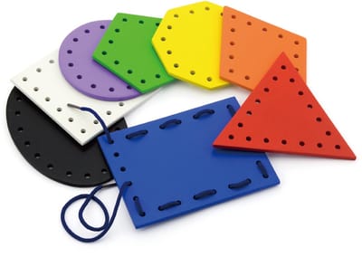 Viga houten vormen voor Montessori-rijgen en rijgen - UNI