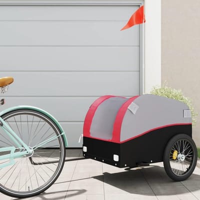 Fietskar - Transportkar - Goederen Vervoeren - Max 45 kg draagvermogen - 126 cm lengte - Zwart en rood