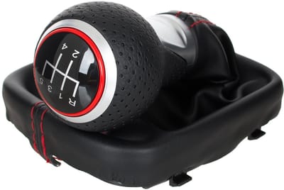 MODECAR - Versnellingspookknop - Audi A3 8P - Zwart - Ecoskin - Zilver