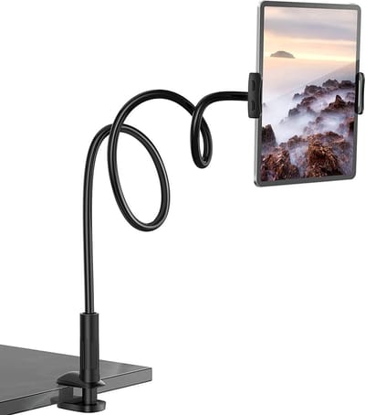 Zwanenhals Tablet houder Telefoon standaard 360 Verstelbare Lazy Arm Houder Klem Beugel Tafel / bureau / Bed / keuken Universeel 4.0 tot 10.5 inch Tablet