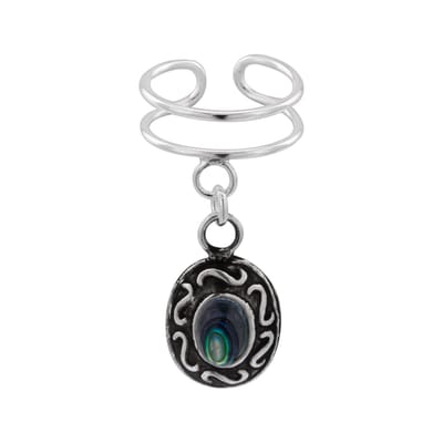 WeLoveSilver - ear cuff - zilver met onyx hanger - 925 zilver