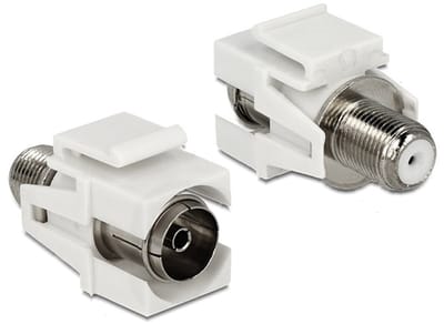Keystone module F (v) - Coax IEC (v) verzonken aansluiting / wit