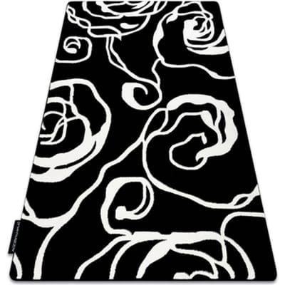 Kleden Rugsx Tapijt HAMPTON Rosa roos, bloemen zwart 80x150 cm