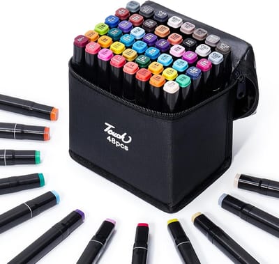 Alcohol Markers - Alcohol Markers Set - Diverse Kleuren - Dubbelzijdige Fijn- en Chiselpunt - Ergonomische Grip - Voor Volwassen Kunstenaars