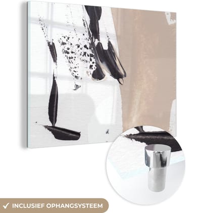 MuchoWow® Glasschilderij 120x90 cm - Schilderij acrylglas - Verf - Design - Abstract - Foto op glas - Schilderijen
