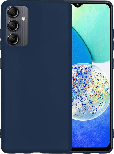 Hoesje - Geschikt voor Samsung Galaxy A14 - Sterk & Shockproof - Hoes Cover - Siliconen Case - Telefoonhoesjes - Donkerblauw