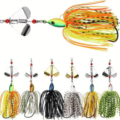 1 Set d'appât Luia Cœur Séquin Tournant Barbe Homme 14cm/19g Hameçon Crank Six Couleurs Jupe Collée Lancer Long Plomb Drop 1 set yellow