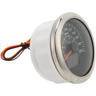 85mm GPS Snelheidsmeter 0‑200MPH 0‑300KM H IP67 Waterdicht Digitale Kleurrijke Achtergrond Kilometerteller voor Camper Boot Zwart zwart