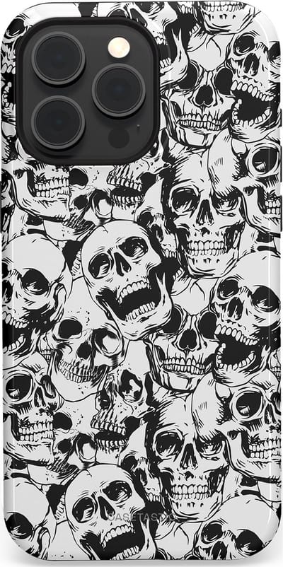 Casetastic Hoesje Geschikt voor Apple iPhone 15 Pro Max Magsafe - Stijlvolle Beschermende Duo-layer Case - Lachende dood
