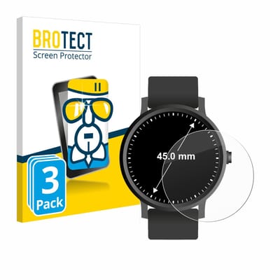 Screenprotector 3 Stuks voor Horloges (Rond, ø: 45 mm) Beschermglas transparant