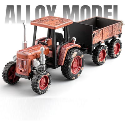 1:32 Modèle de Tracteur Guidé à la Main Voiture Jouet Benne Arrière Rétractable Musique Lumière Modèles de Véhicules de Transport Agricole Jouets pour Enfants