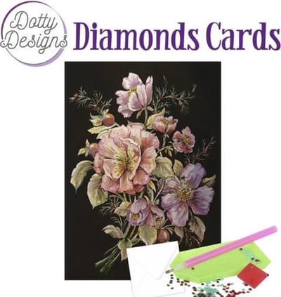 Dotty Designs Diamond Cards - Roses in Black