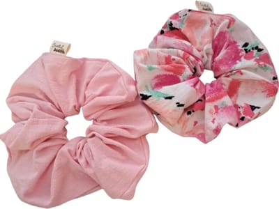 Scrunchie XL - 2 stuks - Haaraccessoire - Haarelastiek - Handgemaakt - Cadeau voor Vrouwen - Haarwokkel - Musthave - roze