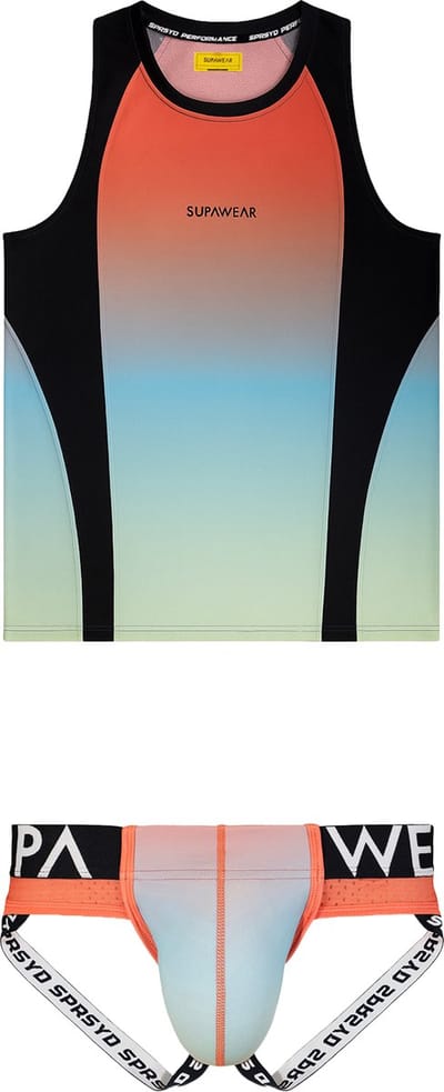 SUPAWEAR SPR Gradient Rainbow Multipack 1x Singlet + 1x Jockstrap - MAAT L - Heren Ondergoed - Jockstrap voor Man - Mannen Jock