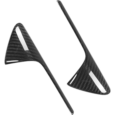 Paire d'Enjoliveurs d'Aération de Caméra d'Aile Latérale en Véritable Fibre de Carbone Ajustement pour Tesla Model 3 S X YFibre de Carbone Brillante black